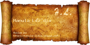 Hanula Lídia névjegykártya